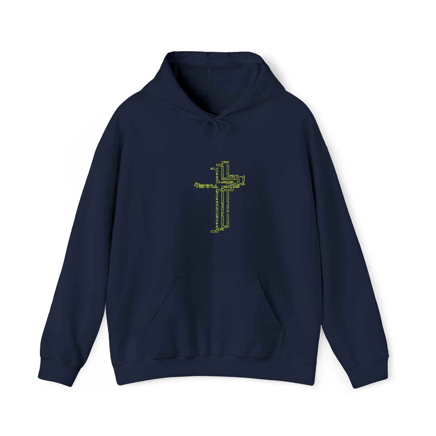 Calvary Intersection Neon Green Camo by Revival Unisex Heavy Hooded Sweatshirt, Hoodie for Men and Women, Gift for Men, Gift for Women