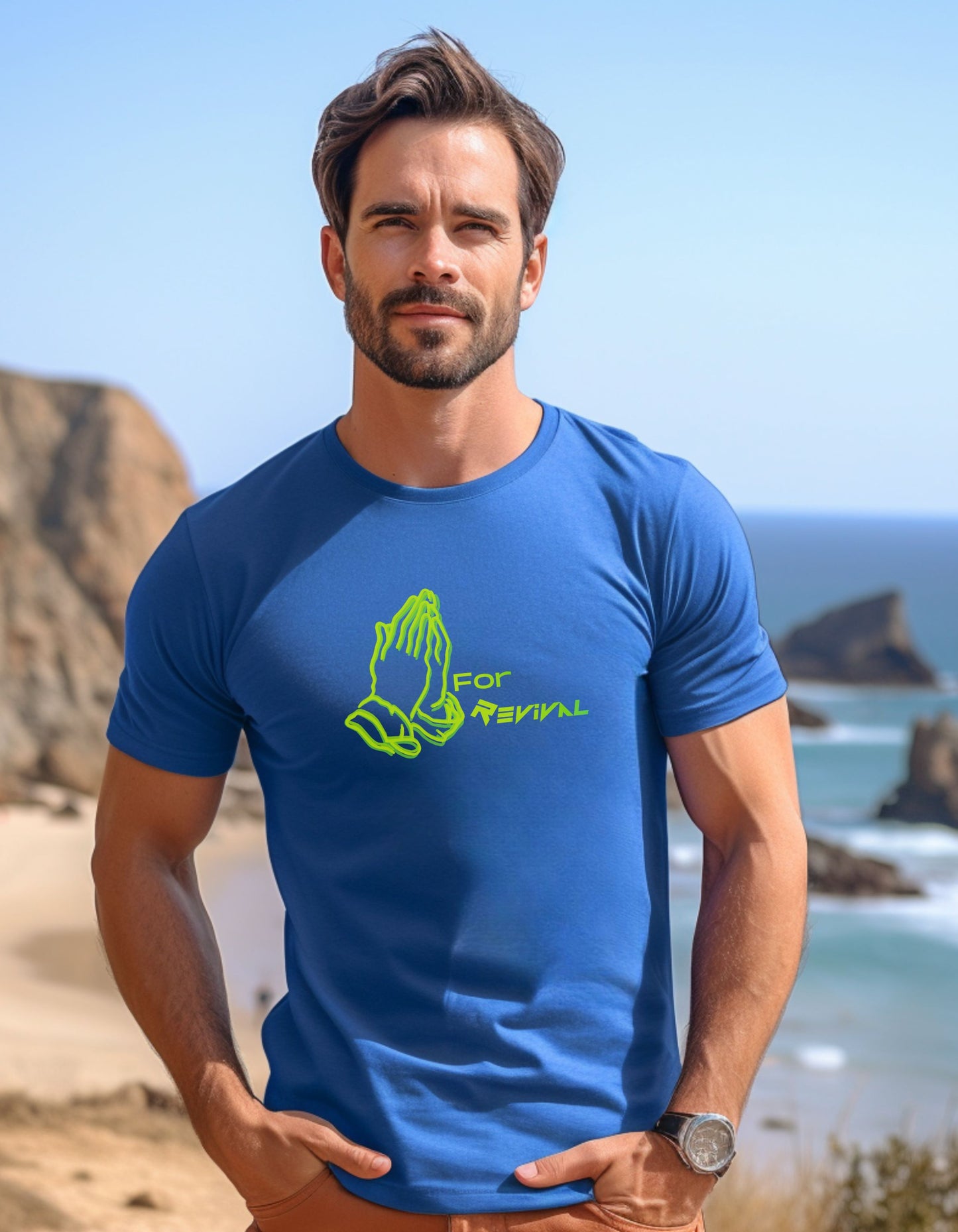 Pray for Revival Neon Green by Revival Softstyle T-Shirt, Short Sleeved Tee for Men and Women, Gift for Men, Gift for Women