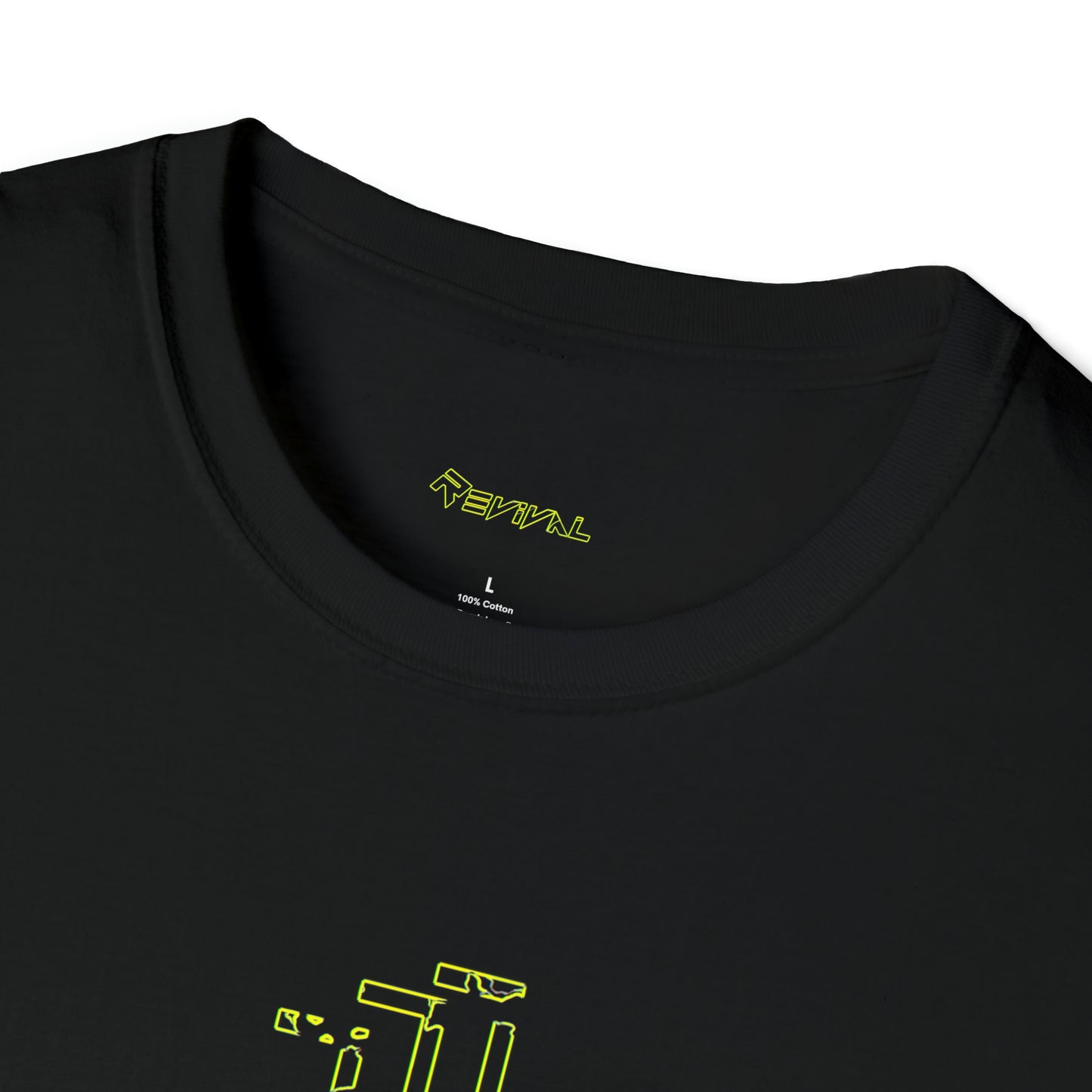 Calvary Intersection Neon Camo Green by Revival Softstyle T-Shirt, Short Sleeved Tee for Men and Women, Gift for Men, Gift for Women