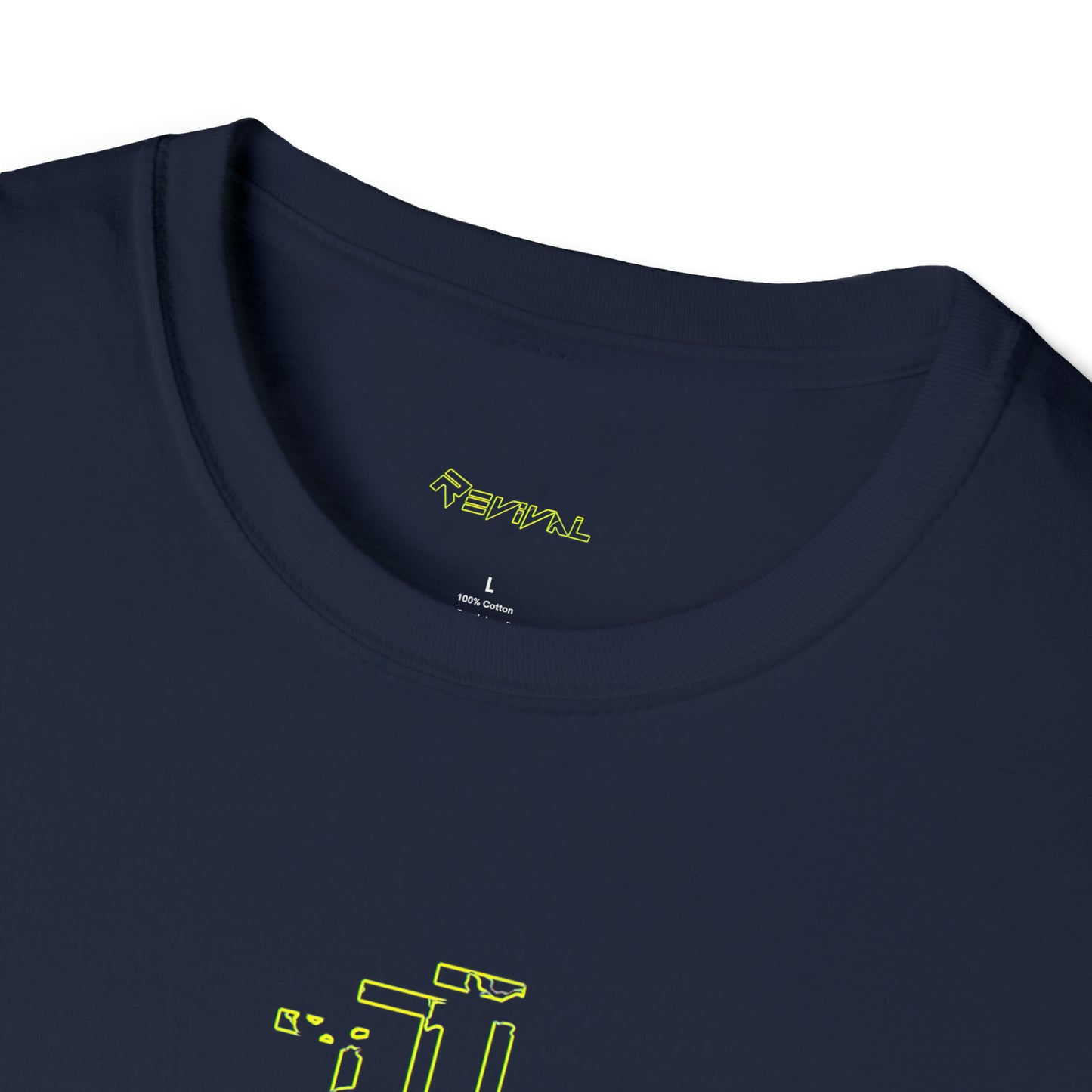 Calvary Intersection Neon Camo Green by Revival Softstyle T-Shirt, Short Sleeved Tee for Men and Women, Gift for Men, Gift for Women