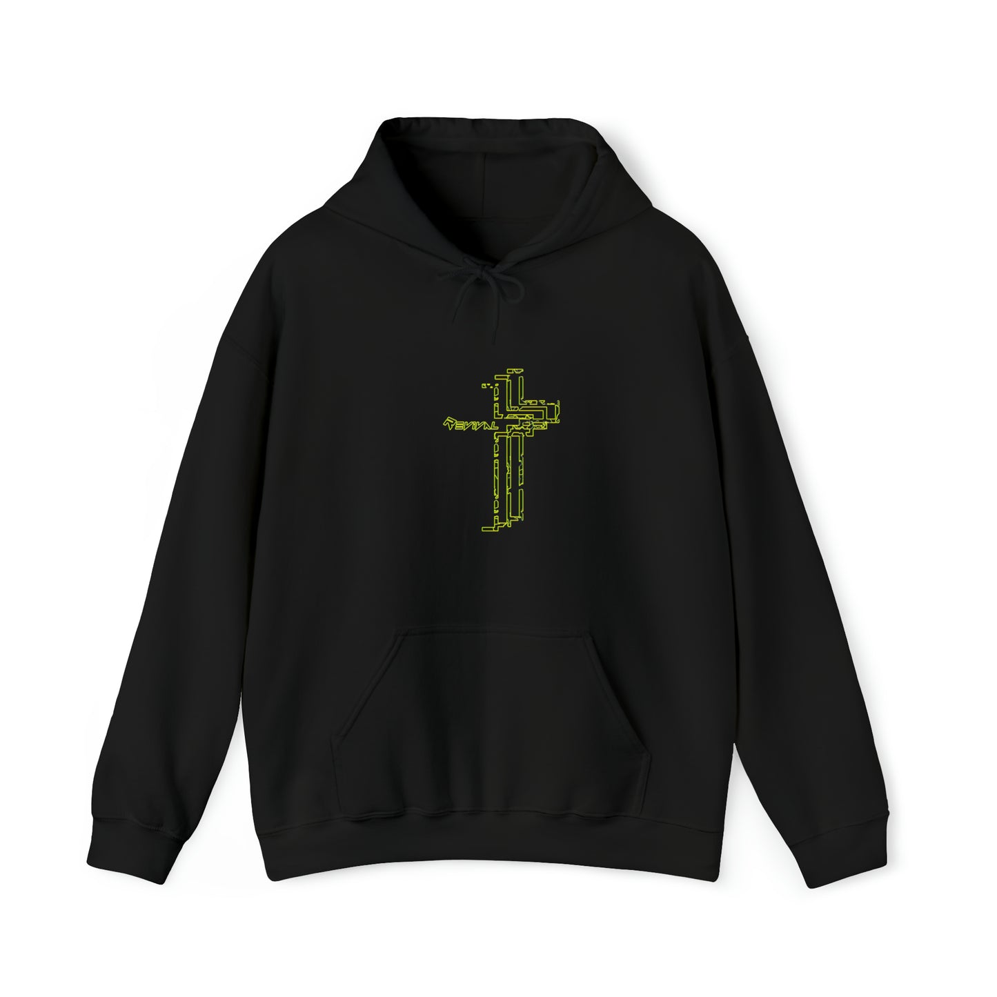 Calvary Intersection Neon Green Camo by Revival Unisex Heavy Hooded Sweatshirt, Hoodie for Men and Women, Gift for Men, Gift for Women