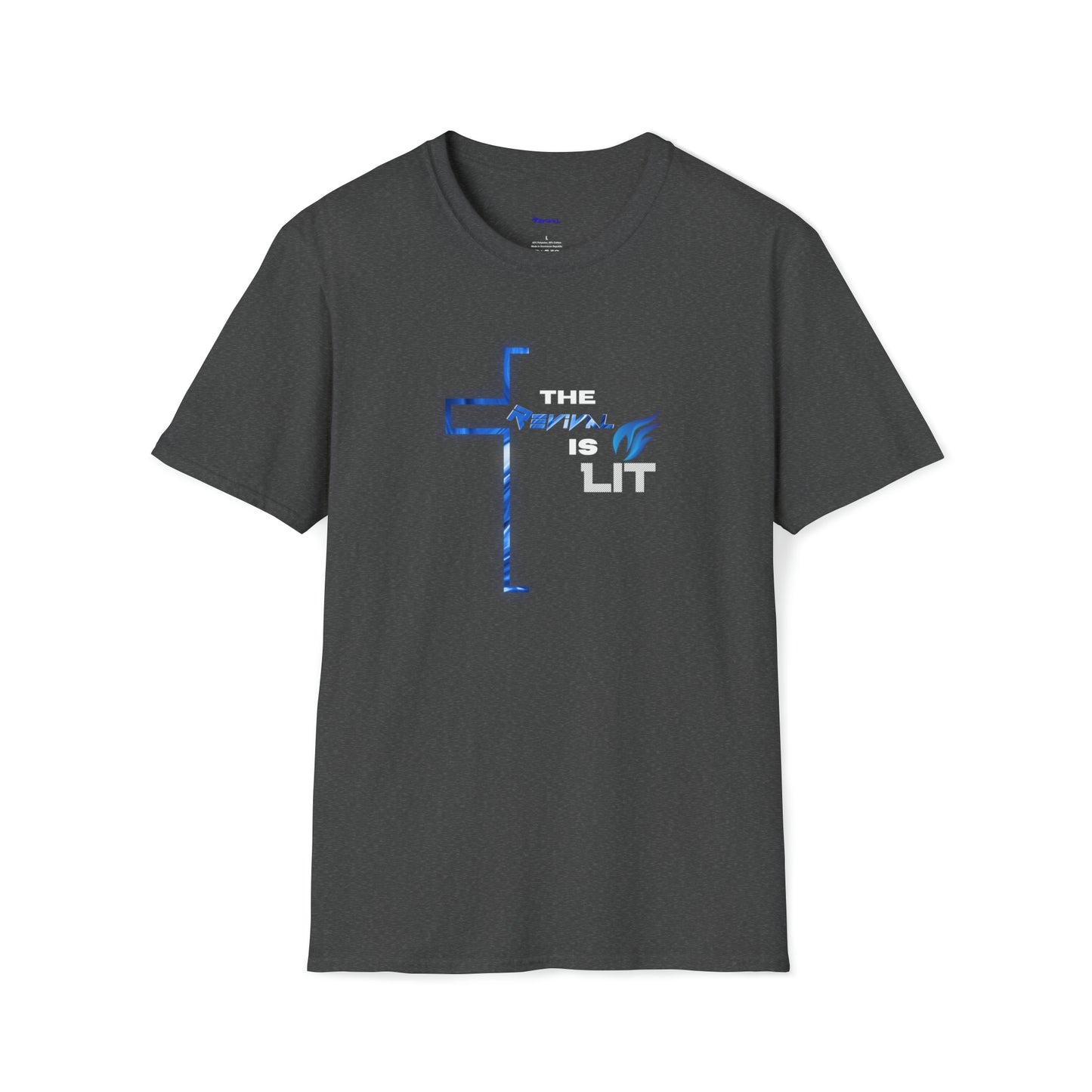 The Revival is Lit Blue Flame by Revival Softstyle T-Shirt, Short Sleeved Men's T-Shirt, Gift for Men