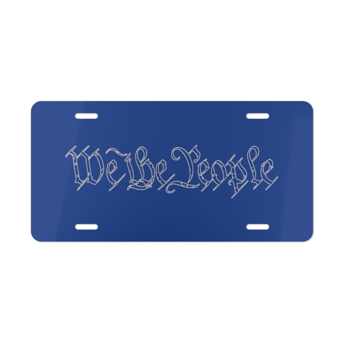 We the People Tattered by Revival Aluminum Vanity Plate blue