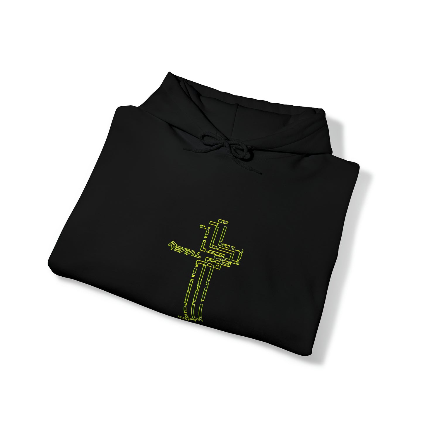 Calvary Intersection Neon Green Camo by Revival Unisex Heavy Hooded Sweatshirt, Hoodie for Men and Women, Gift for Men, Gift for Women