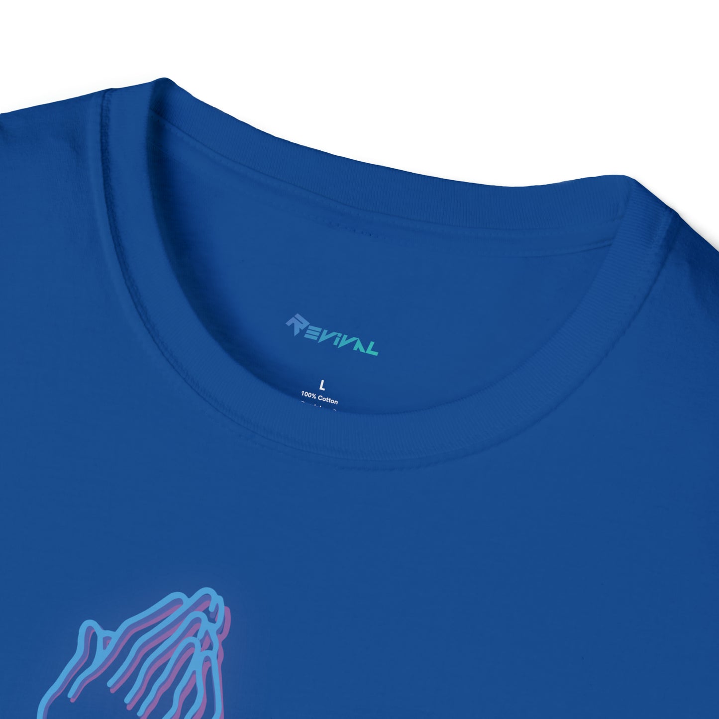 Pray for Revival NEON Blue by Revival Softstyle T-Shirt, Short Sleeved Tee for Men and Women, Gift for Men, Gift for Women