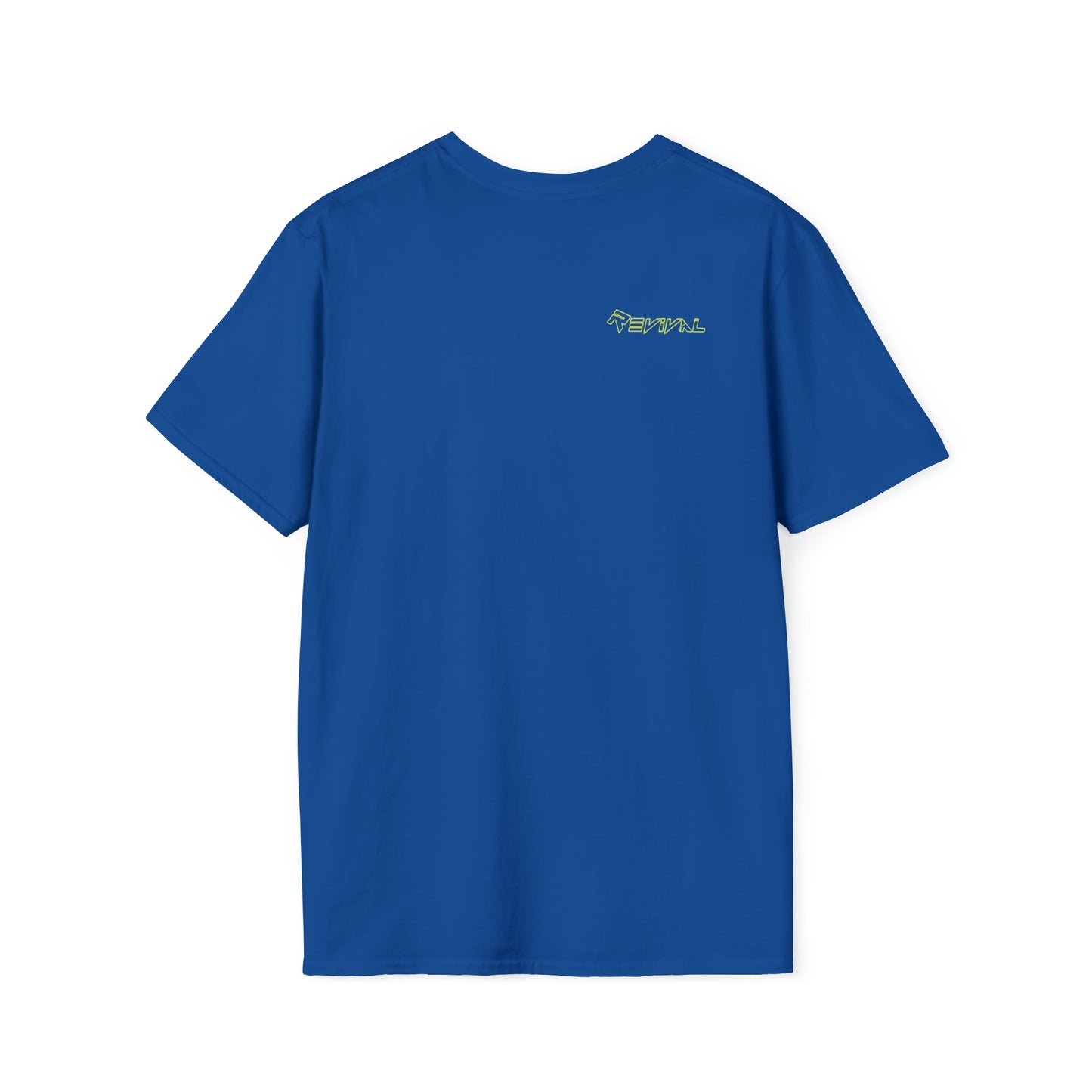 Calvary Intersection Neon Camo Green by Revival Softstyle T-Shirt, Short Sleeved Tee for Men and Women, Gift for Men, Gift for Women