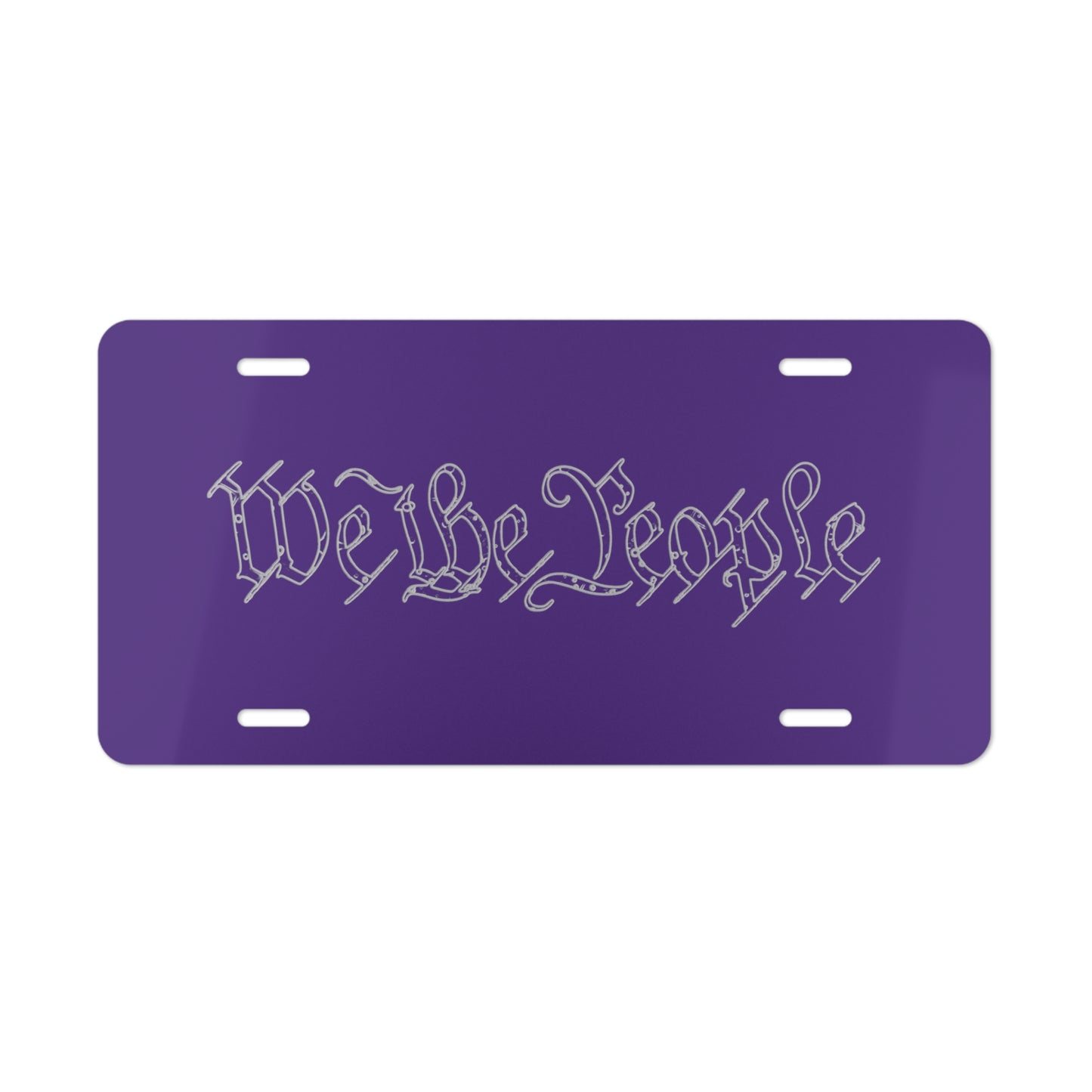 We the People Tattered by Revival Aluminum Vanity Plate Purple