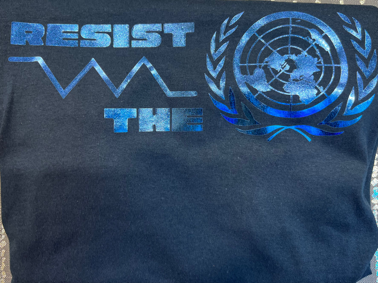 Resist the UN Blue Chrome Ladies Fitted