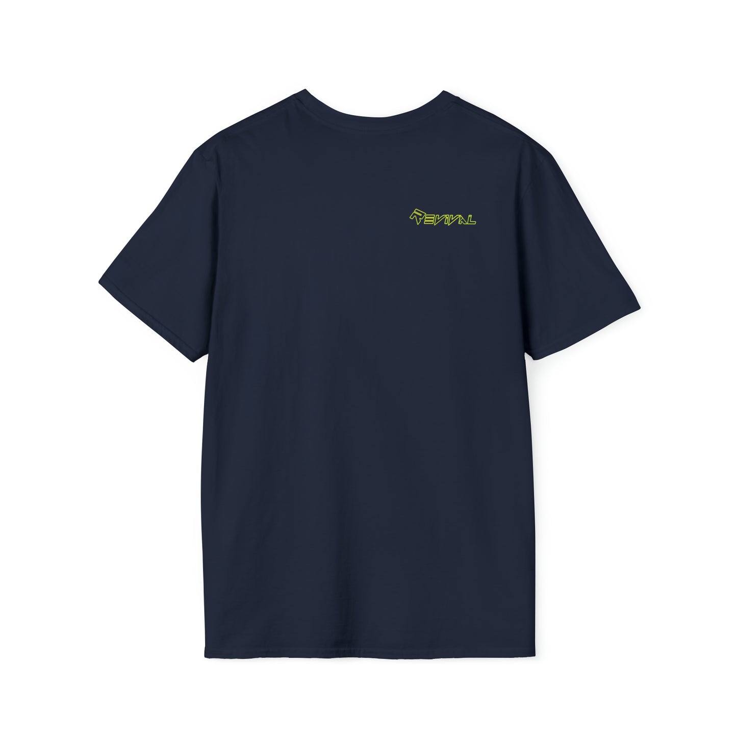 Calvary Intersection Neon Camo Green by Revival Softstyle T-Shirt, Short Sleeved Tee for Men and Women, Gift for Men, Gift for Women