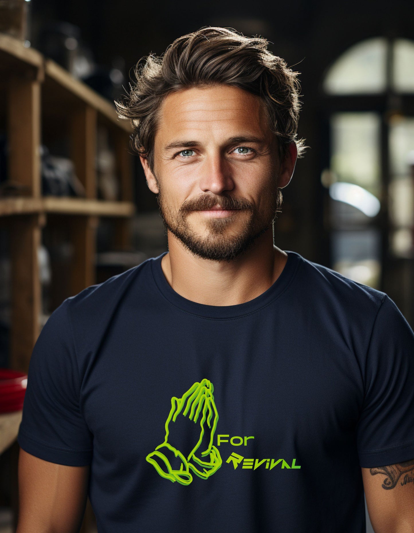 Pray for Revival Neon Green by Revival Softstyle T-Shirt, Short Sleeved Tee for Men and Women, Gift for Men, Gift for Women