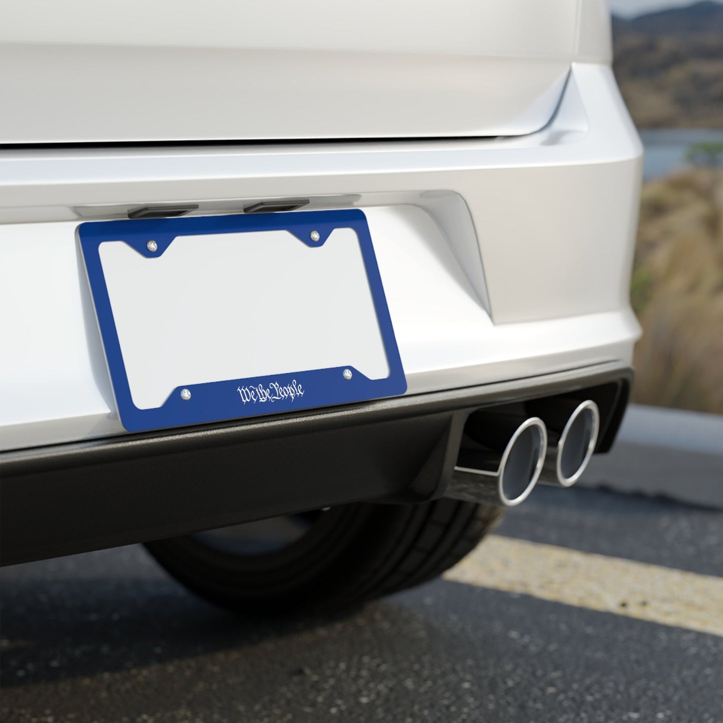 We the Plate People by Revival Blue Metal License Plate Frame, Automotive Accessories, New Car and Truck Accessories, We the People