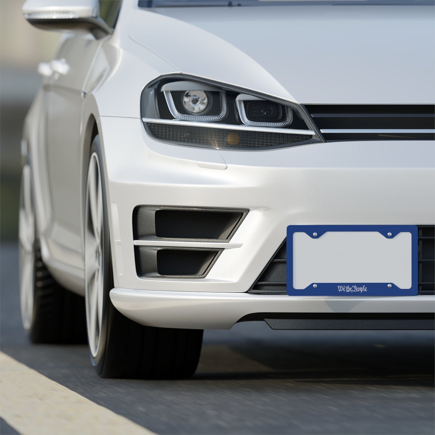 We the Plate People by Revival Blue Metal License Plate Frame, Automotive Accessories, New Car and Truck Accessories, We the People