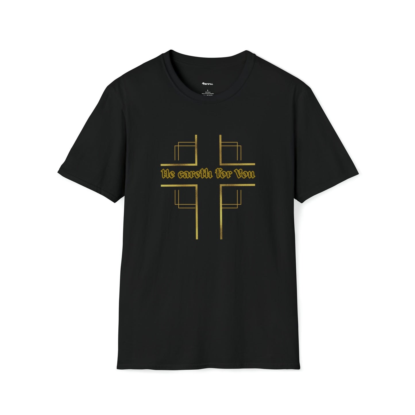 He Careth for You by Revival Softstyle T-Shirt, Inspirational Christian Shirt, Christian Gifts for Men and Women