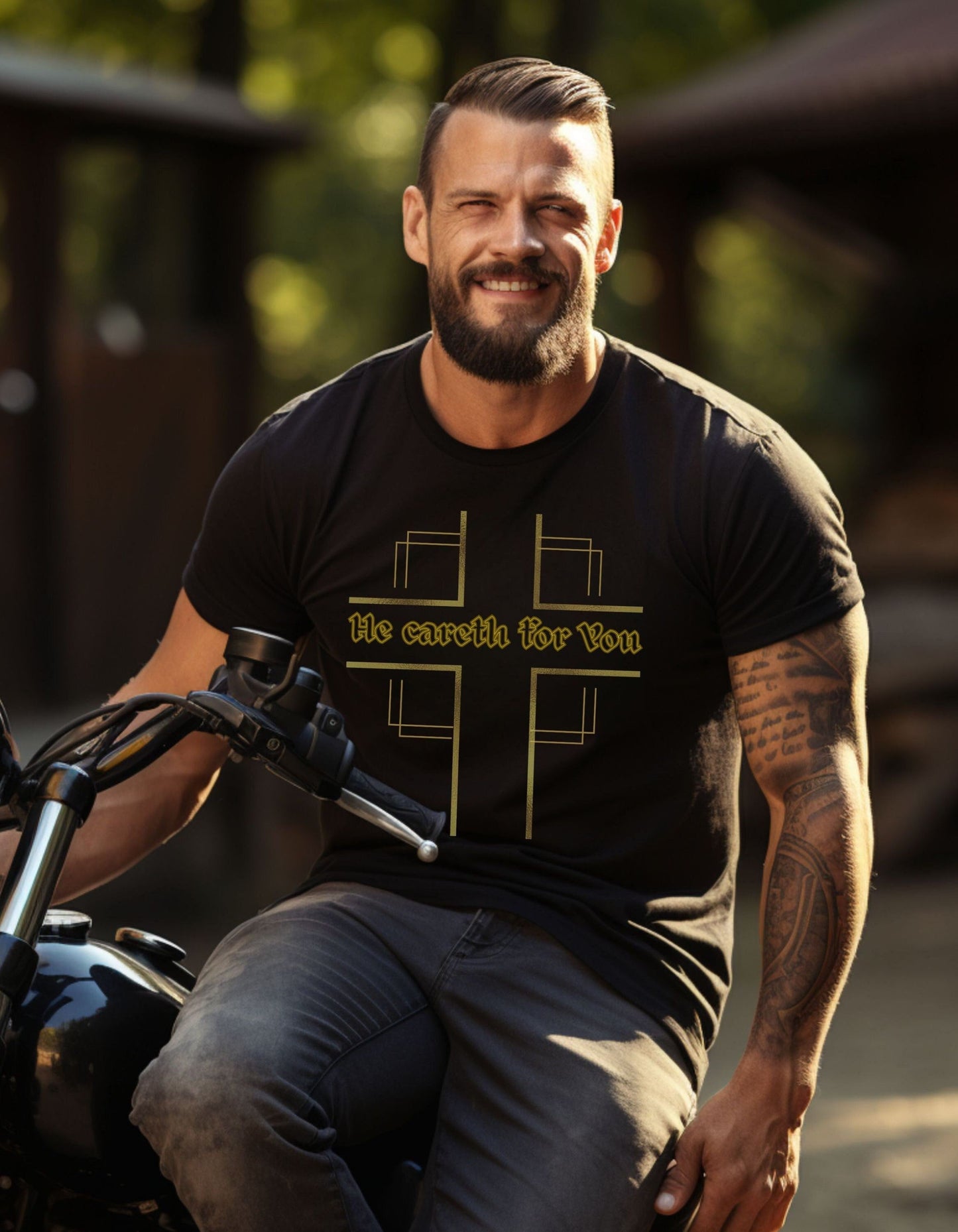 He Careth for You by Revival Softstyle T-Shirt, Inspirational Christian Shirt, Christian Gifts for Men and Women