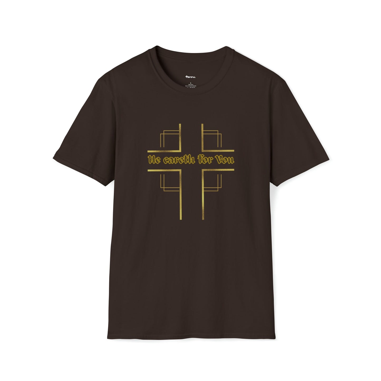 He Careth for You by Revival Softstyle T-Shirt, Inspirational Christian Shirt, Christian Gifts for Men and Women