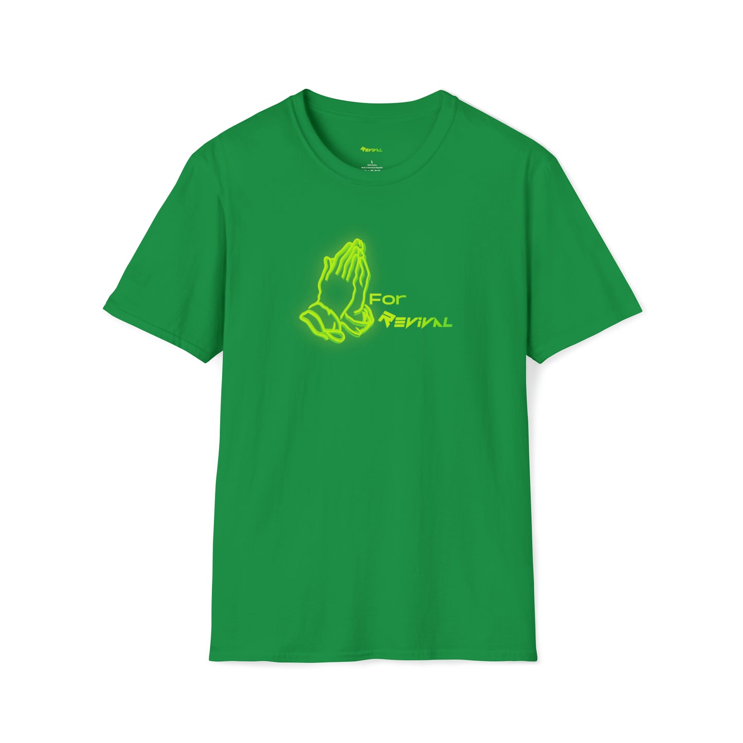 Pray for Revival Neon Green by Revival Softstyle T-Shirt, Short Sleeved Tee for Men and Women, Gift for Men, Gift for Women