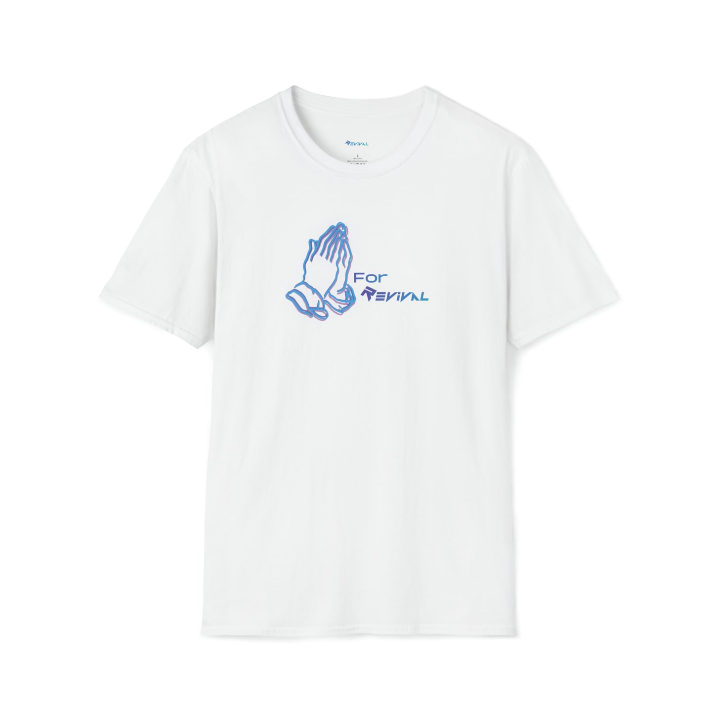 Pray for Revival NEON Blue by Revival Softstyle T-Shirt, Short Sleeved Tee for Men and Women, Gift for Men, Gift for Women