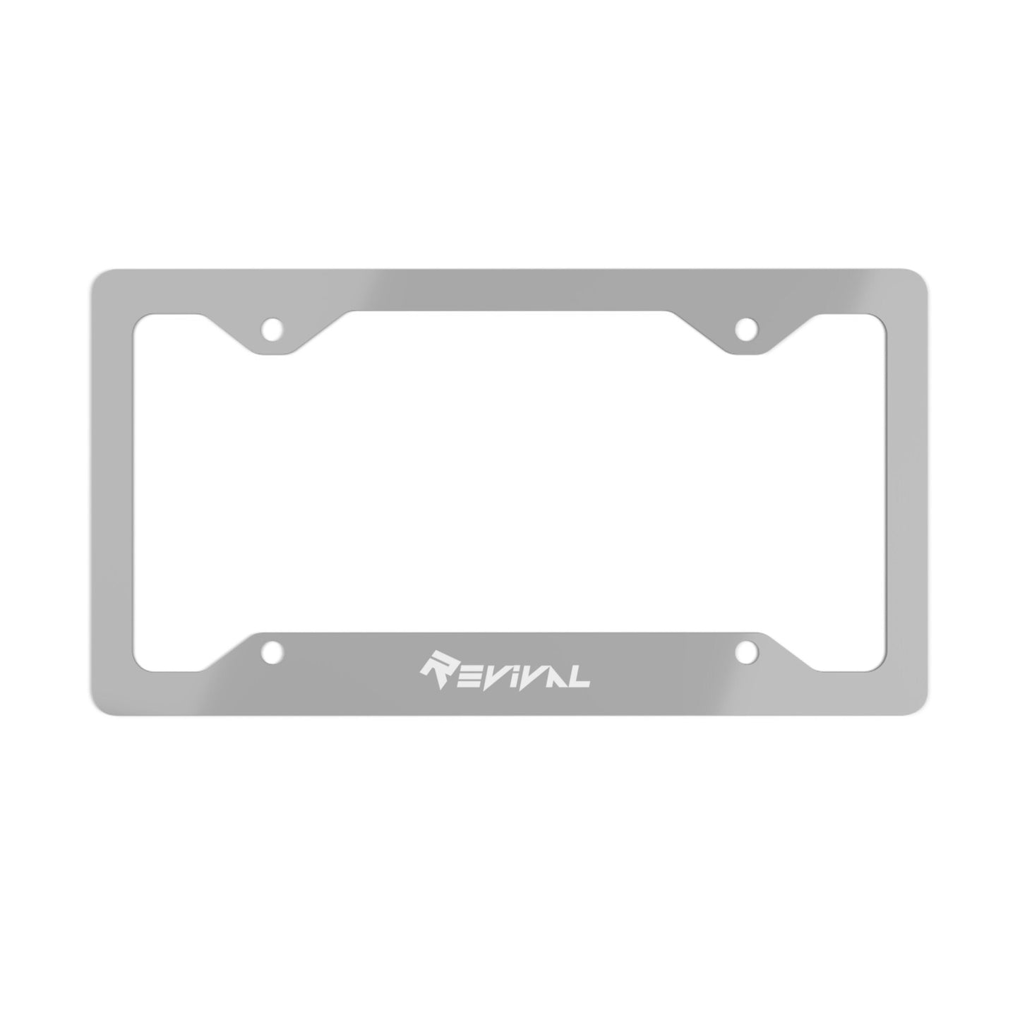 The Plate by Revival Metal License Plate Frame, Automotive Accessories, New Car and Truck Accessories, Grey and White