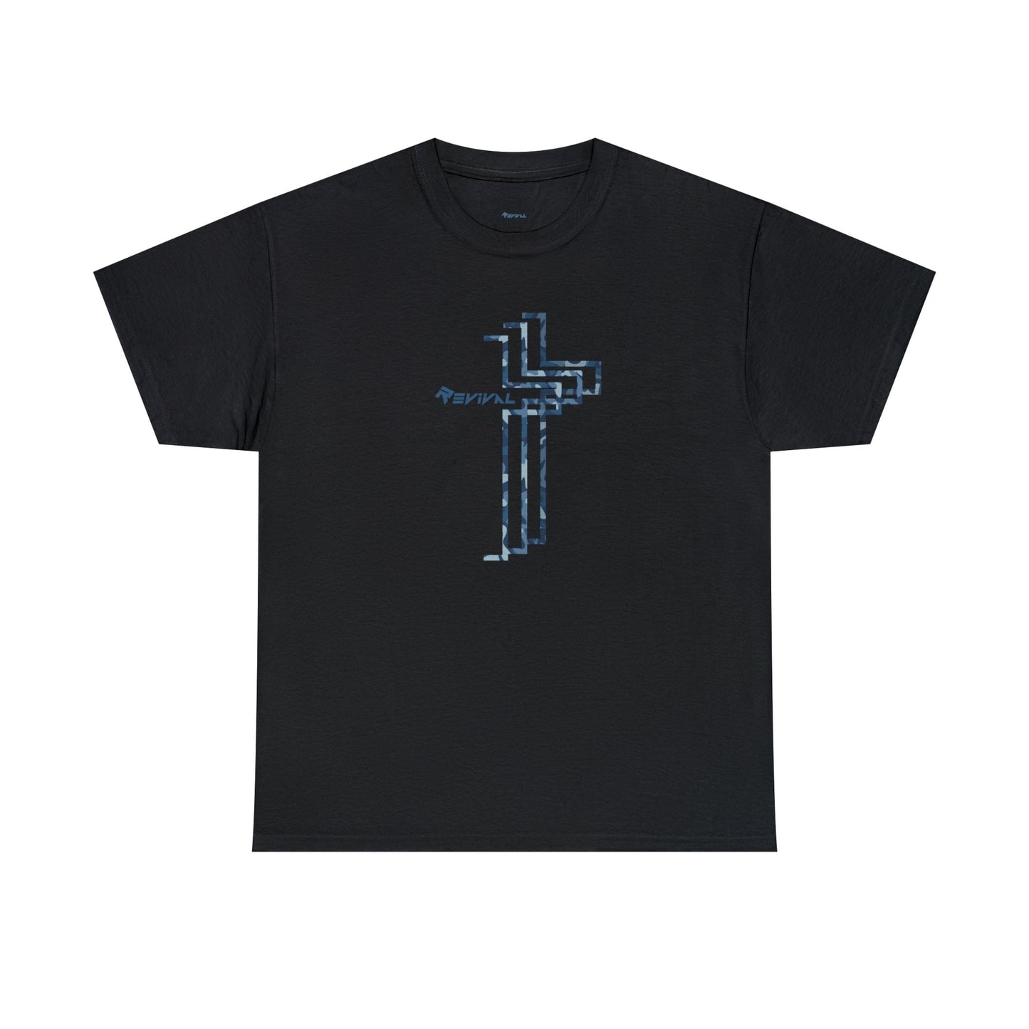 Carbon Camo Calvary Intersection by Revival Cotton T-Shirt, Women's and Men's Tee, Camouflage T-Shirt
